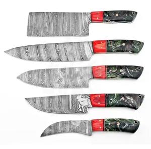 Custom Handmade High Quality 5-Piece Damascus Chef <b>Knives</b> with Customized Handle For Multi-Purpose and Eco-Friendly - Product Image 2