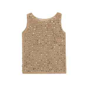 Summer Casual New tank Crop <b>Top</b> Women's Clothing Trendy <b>Sequined</b> Hollow Out Sleeveless <b>Top</b> Ins Stylish <b>Top</b> for Women - Product Image 4