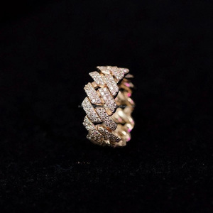 925 <b>Sterling</b> <b>Silver</b> Moissanite Cluster <b>Ring</b> Hip Hop Style Rhodium Plated Prong <b>Set</b> Unisex Wedding Band Stackable Custom Jewelry - Product Image 2