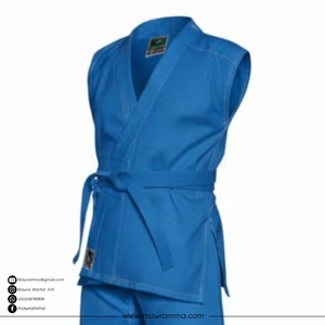 เสื้อกิโมโน BJJ แบบไม่มีแขน ปักโลโก้ได้ ผลิตจากผ้าฝ้าย 100% ทอลายเพิร์ลวีฟ สำหรับนักกีฬากราปลิงมืออาชีพ ชุดฝึกซ้อมแบบไม่มีแขน - Product Image 5