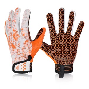 Soft Comfortable Anti-slip American Football <b>Gloves</b> Hand <b>Grip</b> Full Finger Adjustable Wrist Strap Hook Loop Closure Sports <b>Gloves</b> - Product Image 1