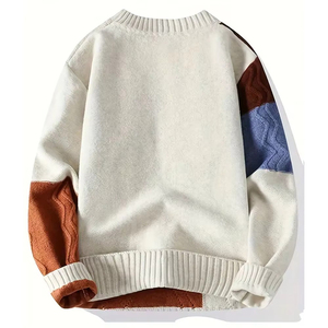 Pull-over décontracté pour homme NURJENNA INDUSTRIES, 100% laine, couleur unie, manches longues, respirant, tricoté - Product Image 3
