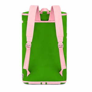 Bolsa de lona personalizada de la hermandad Alpha Kapa Alpha, verde y rosa, con logo bordado, para uso diario, de gran capacidad, de nailon y poliéster. - Product Image 4