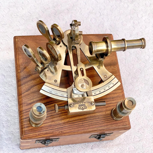 Sextante de Latón Vintage con Telescopio, Caja de Madera, Instrumento de Navegación Náutica, Herramienta de Navegación Marítima, Decoración Coleccionable - Product Image 2