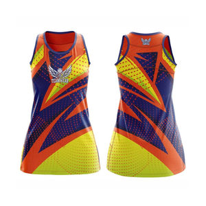 TEAMWEAR Débardeur de netball pour femme, sans manches, avec logo sublimé, imprimé géométrique, anti-humidité, ajusté, toutes saisons - Product Image 6