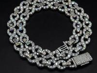 Cadena de Eslabones Infinitos Personalizada de 10 mm, Plata de Ley 925, Chapada en Oro Rosa, con Diamantes de Corte Brillante, Collar para Hombre, Estilo Hip Hop