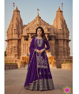 Indian Traditional Heavy Embroidery Sequence Work Salwar Kameez for Wedding Occasion for Women Wear with Styling in Chinon Suits - Product Image 1