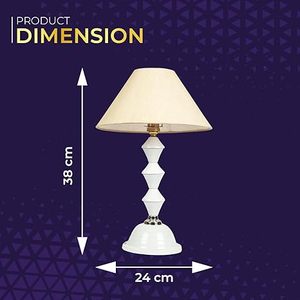 Lampe de table moderne en céramique blanche avec abat-jour beige, base E26, installation sur table pour chambre, salon, hôtel - Cadeau de pendaison de crémaillère - Product Image 6