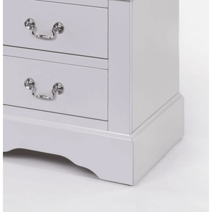 Mesita de Noche Blanca con 2 Cajones, Superficie de Madera, Diseño Tradicional, Mueble de Dormitorio con Almacenamiento - Product Image 4