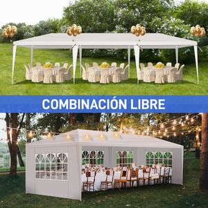 Pergola a 5 Lati in Ferro con Tessuto PE e Tubi a Spirale 3x9m per Tende da Matrimonio e Feste - Product Image 5