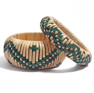 Ensemble de bracelets en rotin tressé écologiques, bijoux décontractés et élégants pour fêtes, cadeaux d'anniversaire et de fête pour filles au meilleur prix - Product Image 5