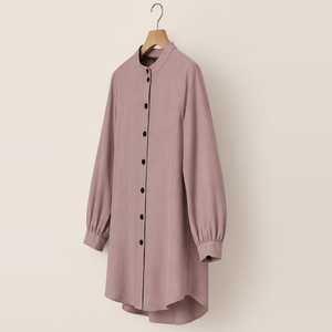 Vestido Casual de Moda para Mujer, con Cuello de Lazo, Manga Larga, Corte Holgado, Tejido de Punto, Antiarrugas y Transpirable - Product Image 5