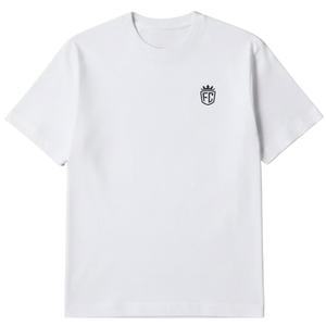 Camiseta de Manga Corta Oversize para Hombre, Blanca, con Logotipo Minimalista en el Pecho, Cuello Redondo de Algodón, Informal, para Uso Diario, Venta al Por Mayor OEM - Product Image 2