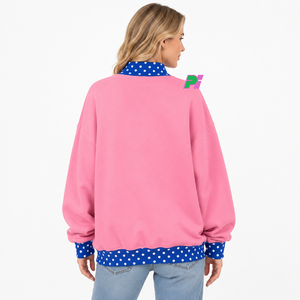 Sweat-shirt surdimensionné à col montant personnalisé de haute qualité avec bordures côtelées et lettrage, 100 % coton, streetwear, écologique - Product Image 3