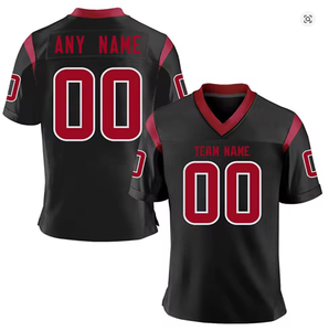 Maillot de football américain rouge personnalisé, maillot de football personnalisé avec nom et numéro de l'équipe, pour fans, hommes, femmes, jeunes, enfants, streetwear - Product Image 2