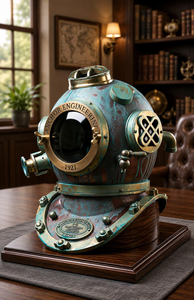 Réplique de casque de plongée de la marine américaine Green Mark V, casque de plongée sous-marine en métal, décoration maritime, objet de collection - Product Image 3
