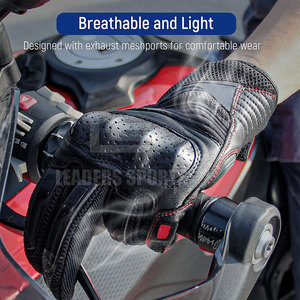 Guantes de Motociclismo de Cuero Impermeables con Pantalla Táctil para Deportes al Aire Libre, Protección Transpirable para la Palma con Cierre de Velcro - Product Image 5