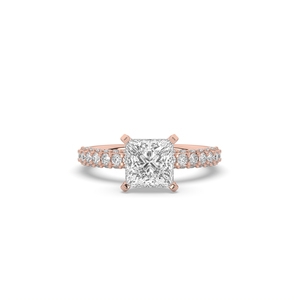 Custom 2 Ct Lab Grown Diamond 925 Silver Gold Ring Princess Cut <b>Unique</b> Style Lightweight Minimalist Jewelry <b>For</b> <b>Her</b> Ring - Product Image 1
