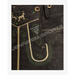 Pantalones Cortos Tradicionales Bávaros de Cuero de Ante Vacuno para Hombre, Oktoberfest, de Secado Rápido, Transpirables, con Bolsillos Tejidos - Product Image 2