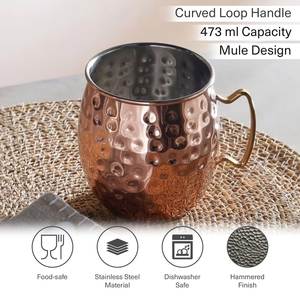 Hammered copper beverage mug collection pine retreat drink <b>cups</b> <b>reusable</b> cocktail mugs premium durable - Product Image 6