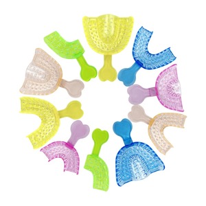 BAFA SURGICAL INSTRUMENTS Juego de 10 bandejas desechables manuales para impresiones dentales de cristal, soportes coloridos para dientes, moldes para adultos y niños (S/M/L) - Product Image 1