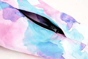 Chaqueta de Esquí y Snowboard para Mujer, Color Rosa Pastel, Azul Agua, Lila, Blanco, Estampado Acuarela, con Capucha, Impermeable, con Cierre de Cremallera - Product Image 6