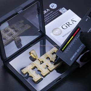 Personalizado elegante Spede Moissanite redondo personalizado nombre placa Iced Out colgante para raperos - Product Image 2