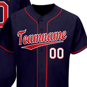 Maillot de baseball personnalisé par sublimation OEM, 100 % polyester, décontracté, avec boutons sur le devant, nom et numéro de l'équipe, style athlétique - Product Image 2