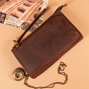 Pochette et porte-clés en cuir de luxe de haute qualité, conçus pour les réunions d'affaires et les déplacements, à prix abordable. - Product Image 2