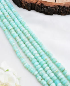 Cuentas facetadas de ópalo azul natural de 6 mm a 7 mm, cuentas facetadas de ópalo azul natural para la elaboración de joyería fina, piedra preciosa - Product Image 4