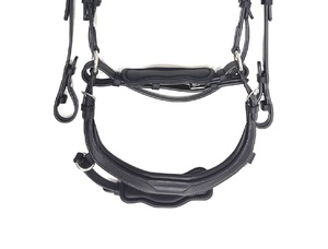 Brida de cuero para caballo con tela brillante, hebilla de acero inoxidable, logotipo y colores personalizados - Product Image 6