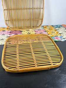 Juego de 4 bandejas de mimbre y bambú tejidas vintage, color tostado, 14x14, pequeñas, para servir, decoración natural para el hogar, proveedor mayorista, fabricante - Product Image 2