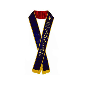 Banda Ceremonial Masónica de Terciopelo Morado Past Matron OES, Bordada a Mano, Fabricante OEM - Product Image 3
