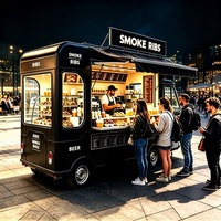 Camion de restauration rapide personnalisable avec machine à pop-corn, machine à barbe à papa, machine à pommes sucrées et tourne-disque pour les foires foraines