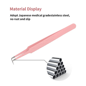 Pinces à cils droites et courbées, pinces pour extensions de cils, pinces à cils revêtues - Product Image 5