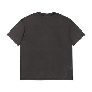 T-shirt Homme Vintage Lavé et Vieilli en Maille Polyester/Coton de Haute Qualité, Blanc et Noir, Imprimé Effet Peinture, Coupe Classique - Product Image 2