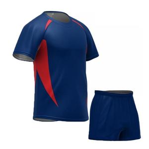 ชุดเสื้อเจอร์ซีย์แบบซับลิเมชั่นสำหรับผู้ชาย สีแดงเลือดหมู ดำ เหลือง บล็อกสี แขนสั้น ระบายเหงื่อได้ดี ทรงสปอร์ต - Product Image 3