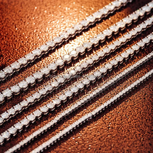 RB Gems Pass Hip Hop Iced 2.0mm-6.5mm Moissanite 925 Silver VVS Rose Gold Plated for Certified Rope <b>Chain</b> Necklace - Product Image 5