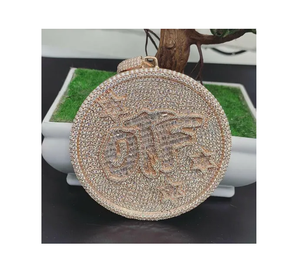 Pendentif unisexe Hip Hop en Moissanite étincelante, en Argent sterling 925 plaqué Rhodium, taille brillant, serti en canal, inspiré des diamants - Product Image 1