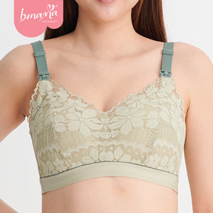 Soutien-gorge d'allaitement vert de haute qualité XXL sans couture grande taille couvrance totale bonnet 3/4 à armatures doux avec bouton de libération rapide pour usage quotidien - Product Image 1