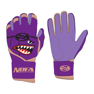 Guantes de Bateo Acolchados de Cuero de Marca Personalizada, Cierre de Hebilla Ambidiestro, Negro/Blanco, para Adultos, Béisbol - Product Image 2