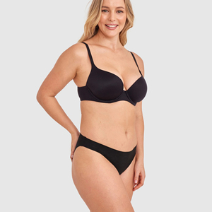 Sujetador Deportivo Transpirable para Mujer, Copa 3/4, Sin Costuras, Color Negro Sólido, Espalda en Y, Tejido de Poliéster/Nailon, Lavable a Máquina - Product Image 2