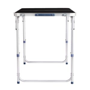 4Ft Portable Black <b>Folding</b> <b>Table</b> Multipurpose <b>with</b> Adjustable Height Heavy Duty Trestle Tripod <b>Leg</b> Base for Gym Outdoor Park Use - Product Image 5
