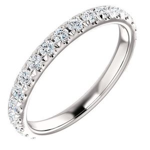 Anillo de Boda Semi Eternity con Moissanita de Corte Redondo, Plata de Ley 925, Apilable, Anillo de Promesa de Aniversario Nupcial, Regalo para Ella - Product Image 4