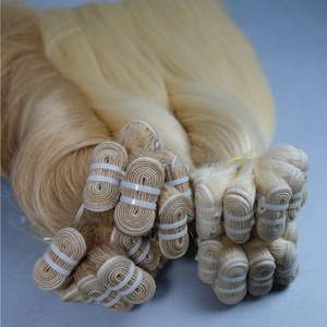 Extensions Super Double Trame de Machine de Style Droit Premium 100% Cuticule Vierge Alignée Bolonde Humaine Cambodgienne - Product Image 1