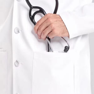 Bata de laboratorio blanca para enfermeras y médicos, uniforme de alto rendimiento, bata médica blanca holgada, hecha en Pakistán - Product Image 4