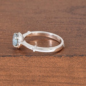 Wholesale Natural Blue Topaz Faceted Round Gemstone Pure <b>925</b> Sterling <b>Silver</b> Prong Setting Solitaire <b>Ring</b> For Women Fine Jewelry - Product Image 3
