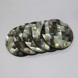 แผ่นรองแก้วมุกทรงกลมแบบใหม่มาแรง ลดราคา แผ่นรองแก้วและแผ่นรองอาหารทำจากมุกธรรมชาติ - Product Image 2
