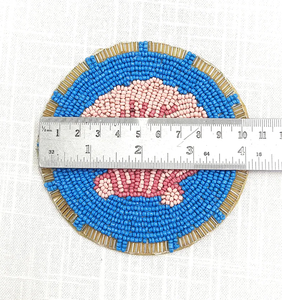 Juego de 6 posavasos de conchas con cuentas hechos a mano de diseño único por Blossom Craft India. - Product Image 6