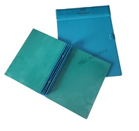 Porte-menu en cuir synthétique A4 bleu aqua certifié ISO9001:2015, durable, facile à nettoyer, logo personnalisé, hôtels